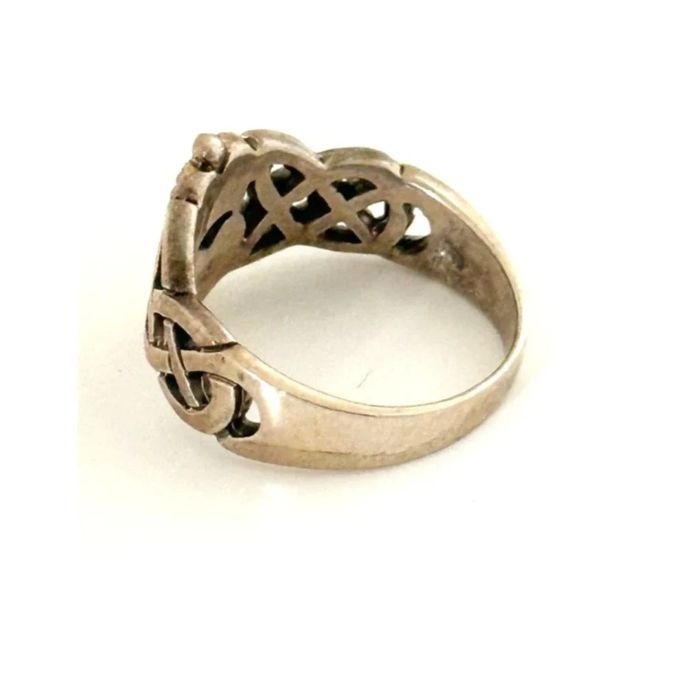 Sterling Silver Claddagh Ring 925 Irish Celtic Heart Crown Trinity Knot Sz 5.75 - Picture 8 of 8